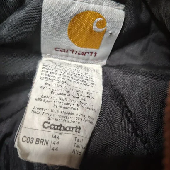 Carhartt Jacket Size XL 44 Tall Brown Arctic Duck Canvas Insulated Traditional - Picture 3 of 9